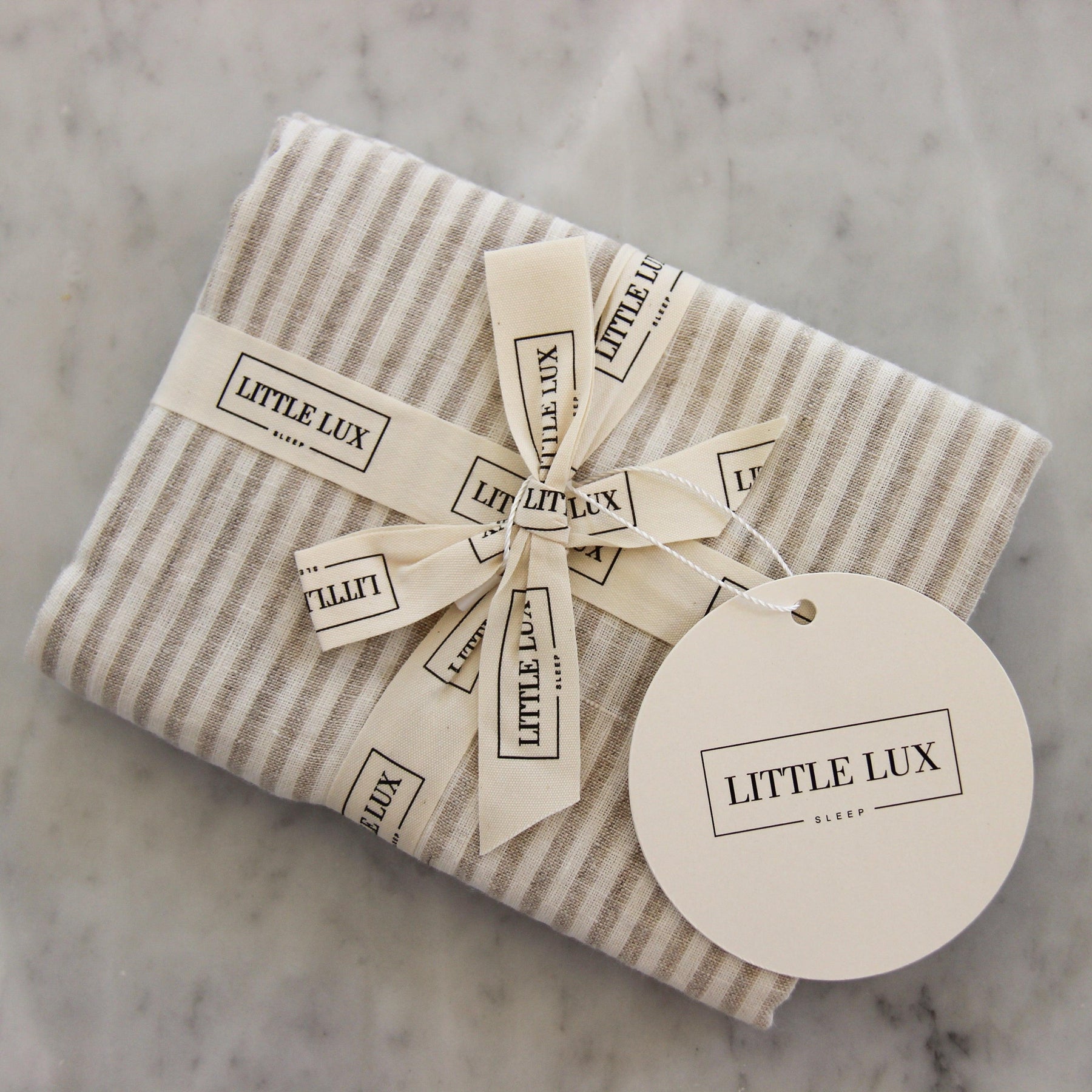 Little Lux Sleep Baby Lounger - Oat Stripe.
