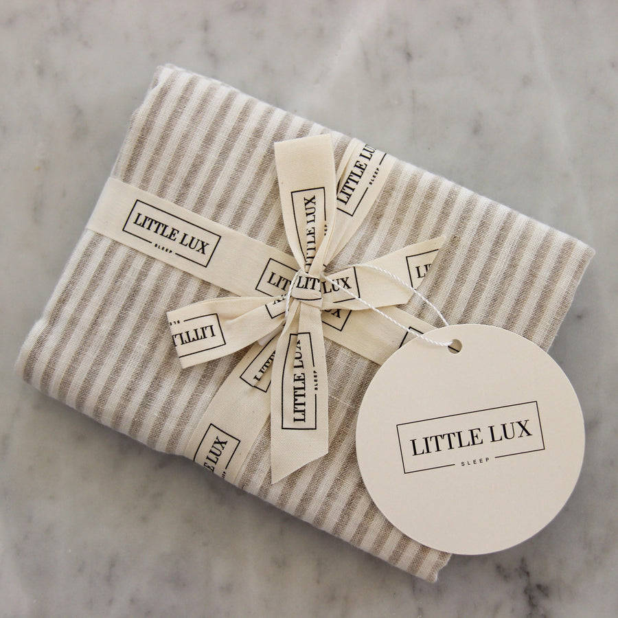 Little Lux Sleep Baby Lounger - Oat Stripe.