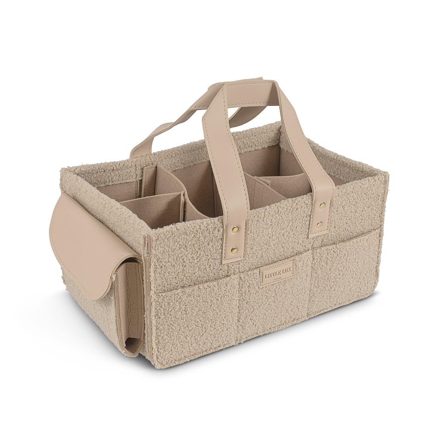 Little Lux Sleep Nappy Caddy - Beige Teddy.