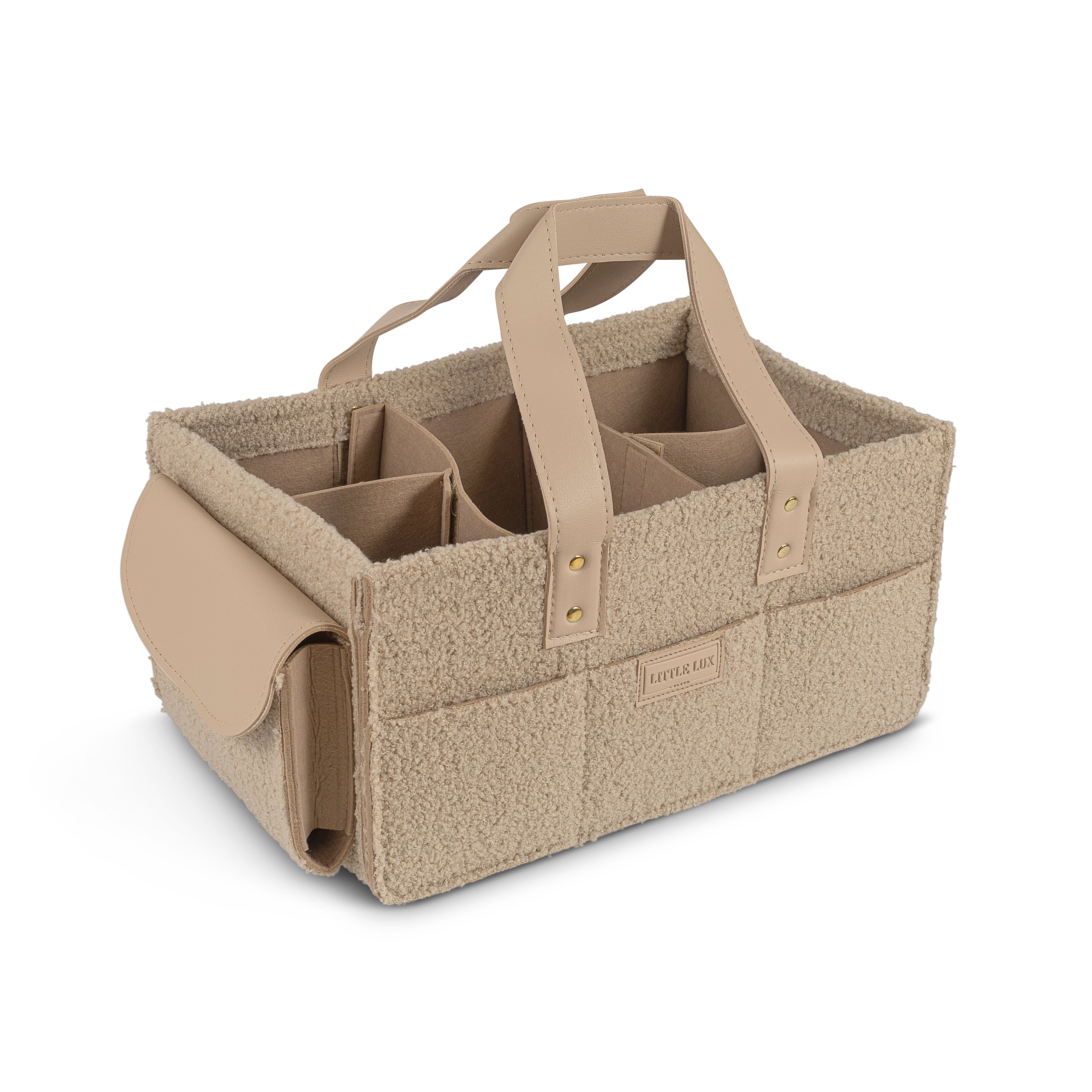 Little Lux Sleep Nappy Caddy - Beige Teddy