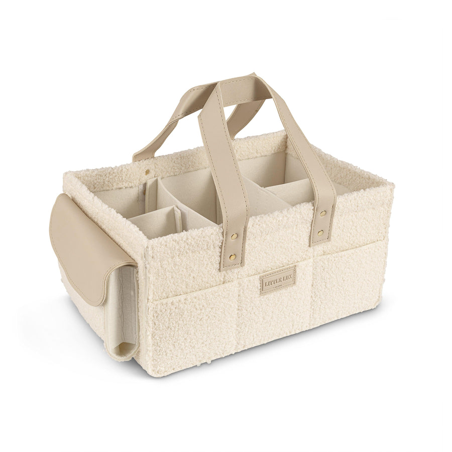 Little Lux Sleep Nappy Caddy - Cream Teddy.