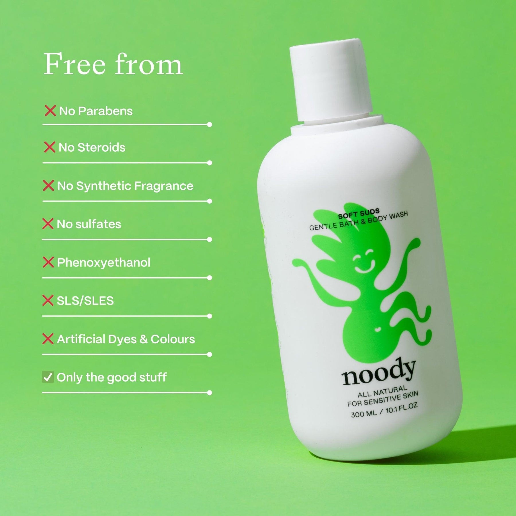 Soft Suds Gentle Bath Wash providing a soothing and refreshing cleansing experience for sensitive skin